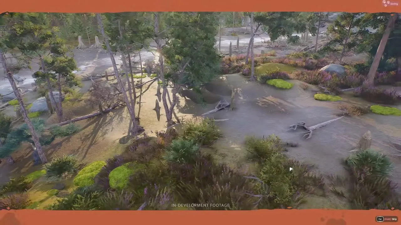 Planet Zoo 2 wildlife reserves forest during the Eurasian lynx release sequence in Sweden